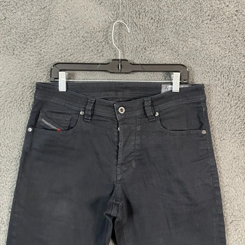 Diesel Jeans Mens 32x32 Black Larkee Beex Regular Tapered Fit Stretch Denim